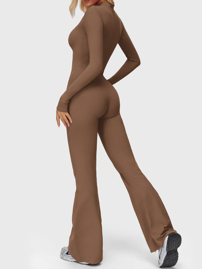 Yeoreo Belle Long Sleeve Zipper Flared Jumpsuit
