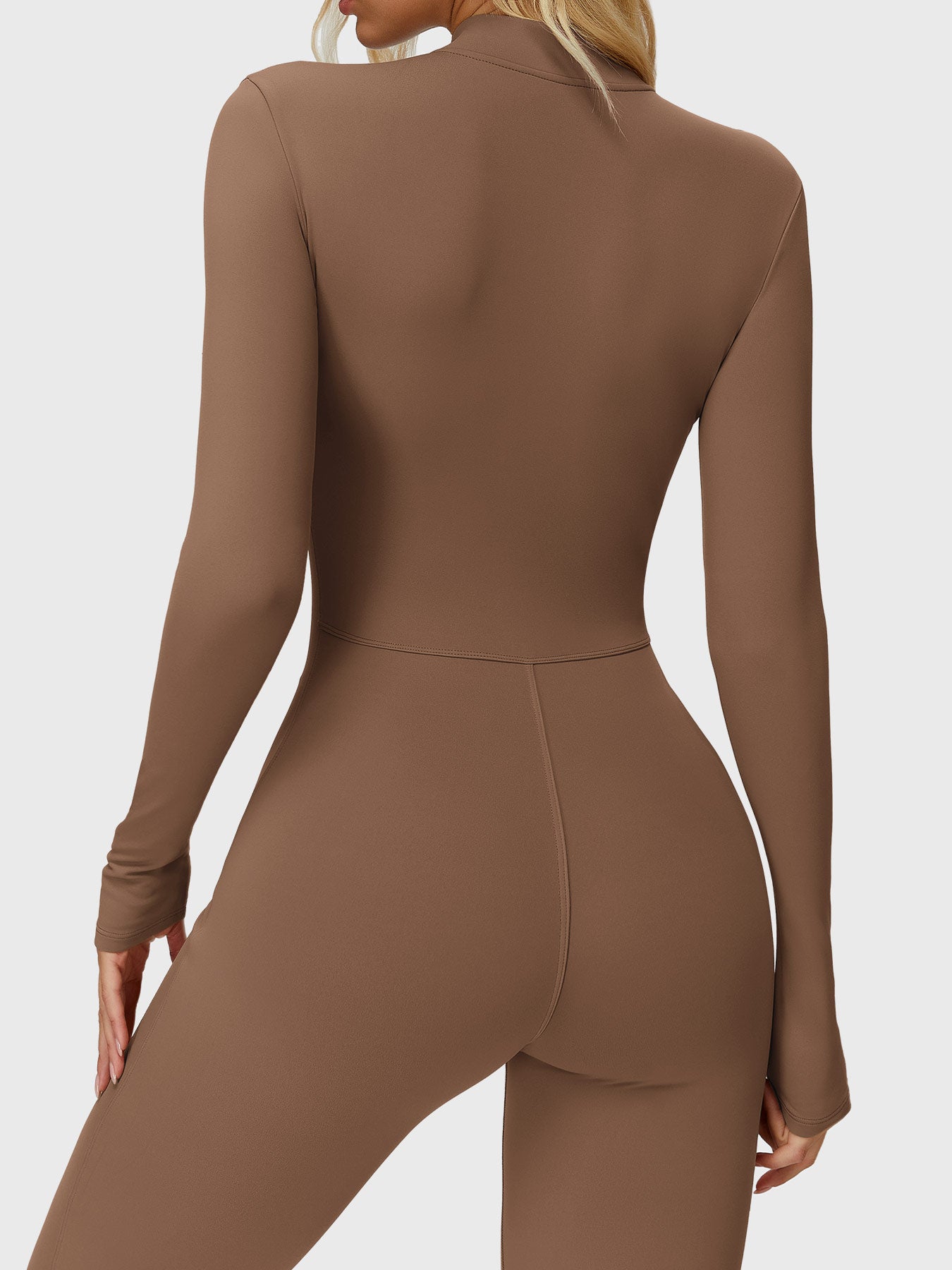 Yeoreo Belle Long Sleeve Zipper Flared Jumpsuit