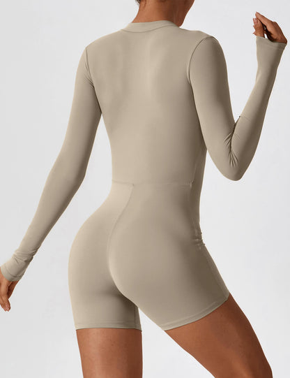 Vaeryn Sculpt Zip Long Sleeve Romper