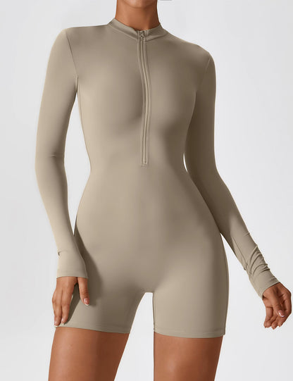 Vaeryn Sculpt Zip Long Sleeve Romper