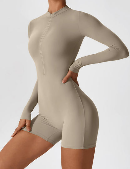 Vaeryn Sculpt Zip Long Sleeve Romper