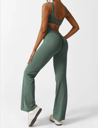Vaeryn V-Back Flared Jumpsuit