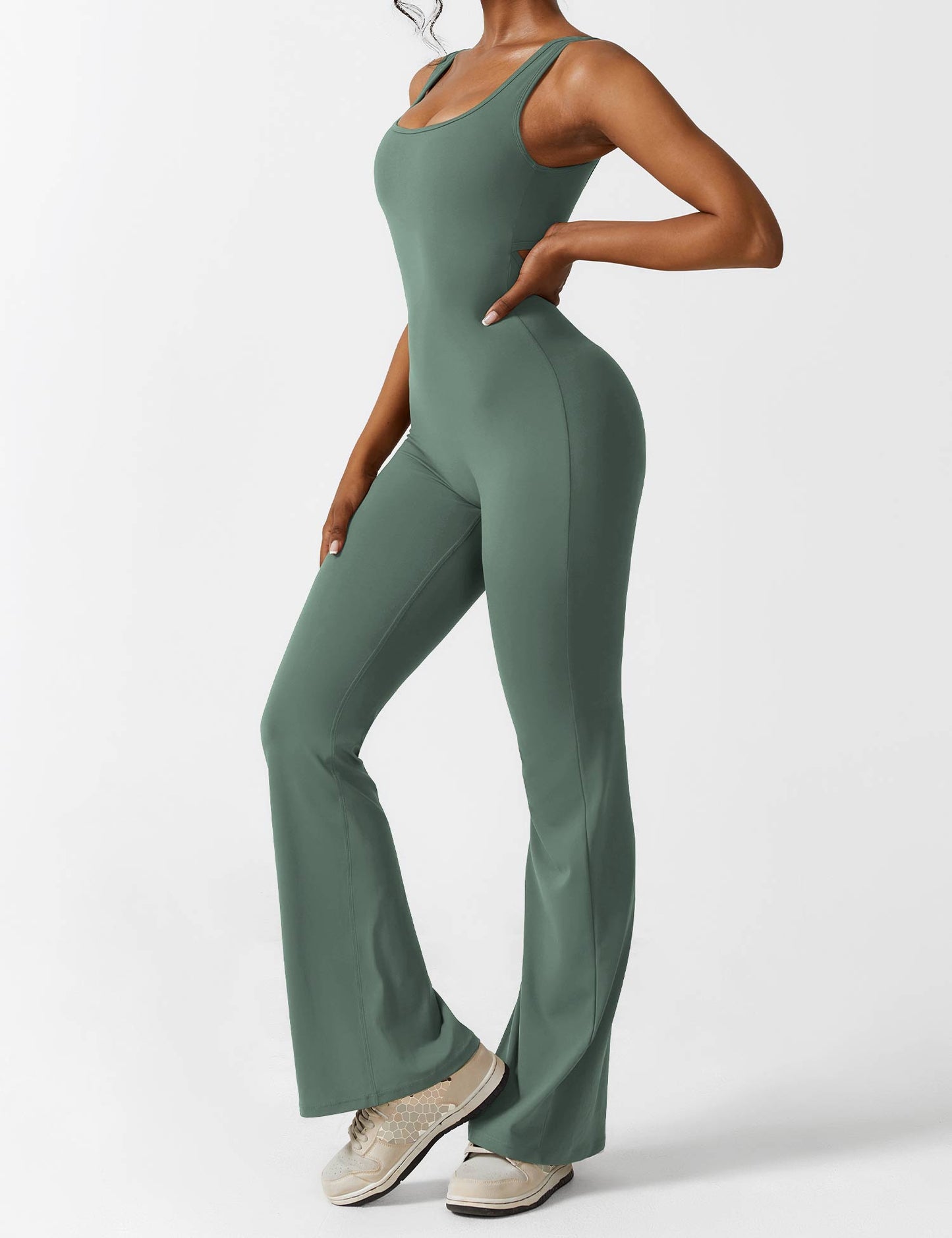 Vaeryn V-Back Flared Jumpsuit
