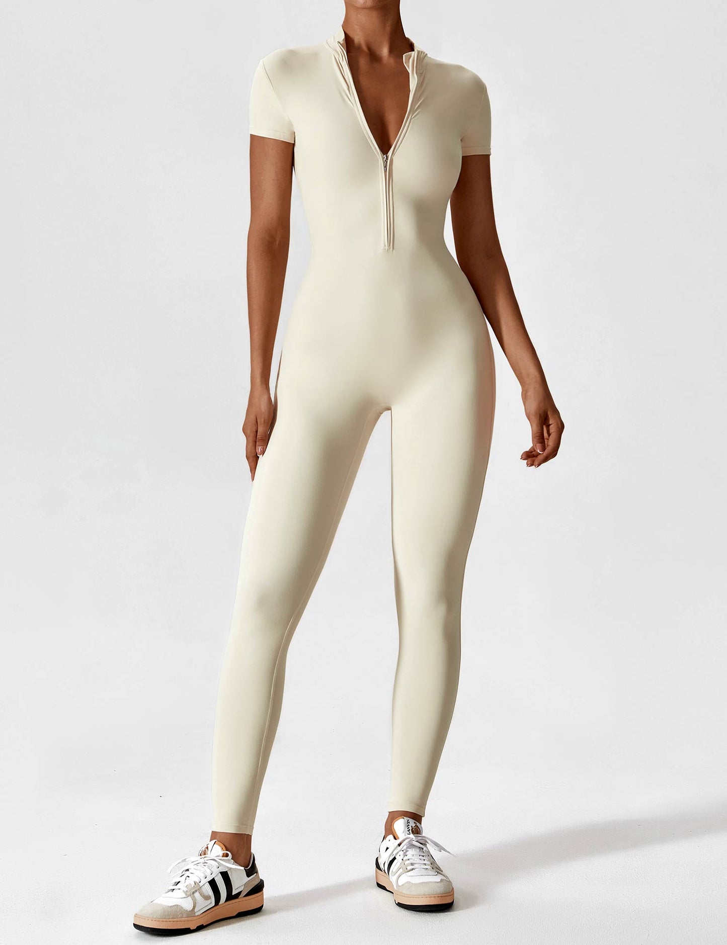 Vaeryn Short Sleeve Zipper Jumpsuit