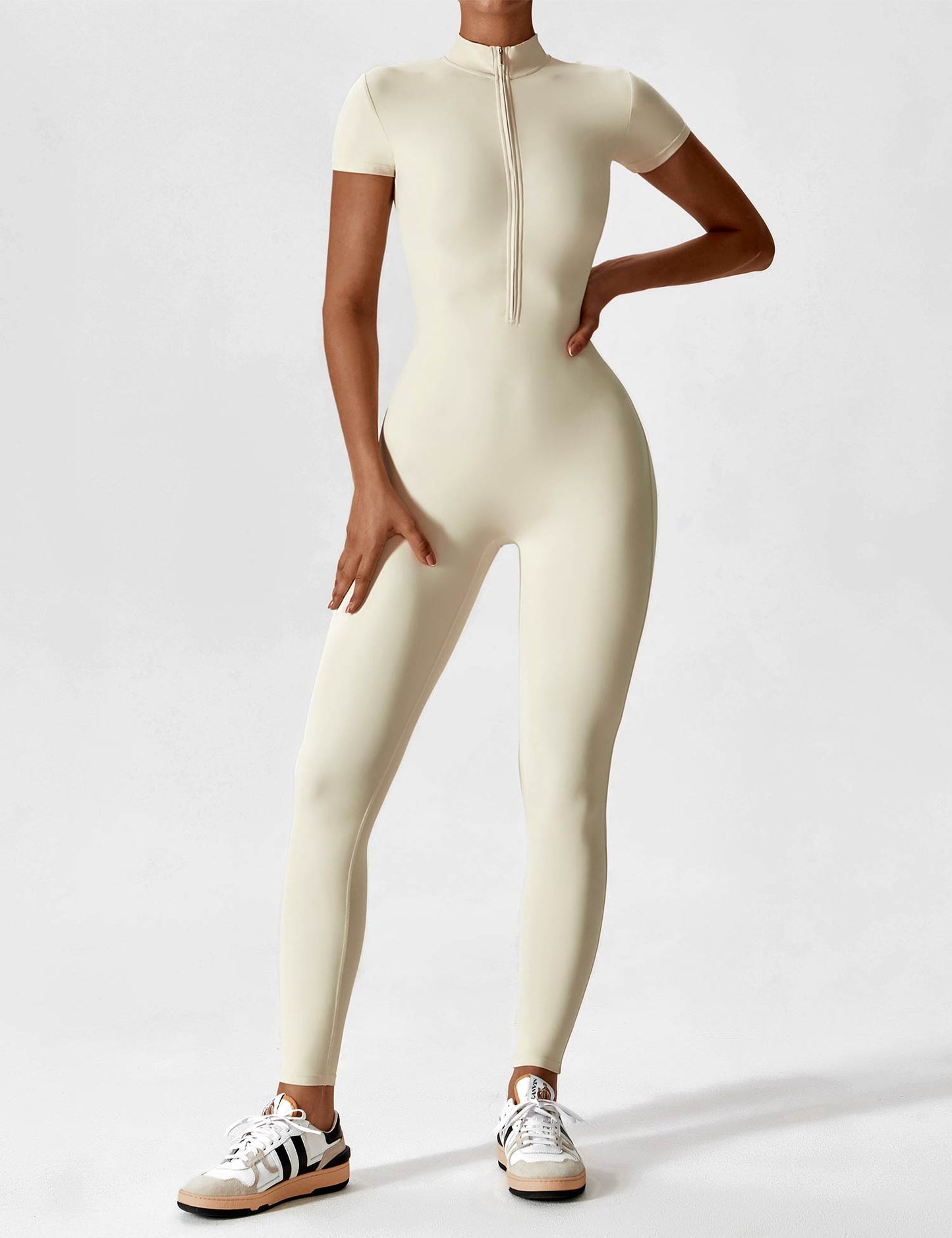 Vaeryn Short Sleeve Zipper Jumpsuit
