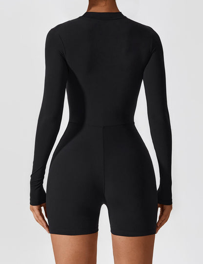 Vaeryn Sculpt Zip Long Sleeve Romper