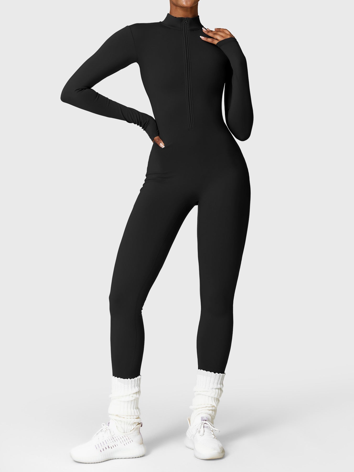 Vaeryn Belle Fleece Zip Long Sleeve Jumpsuit