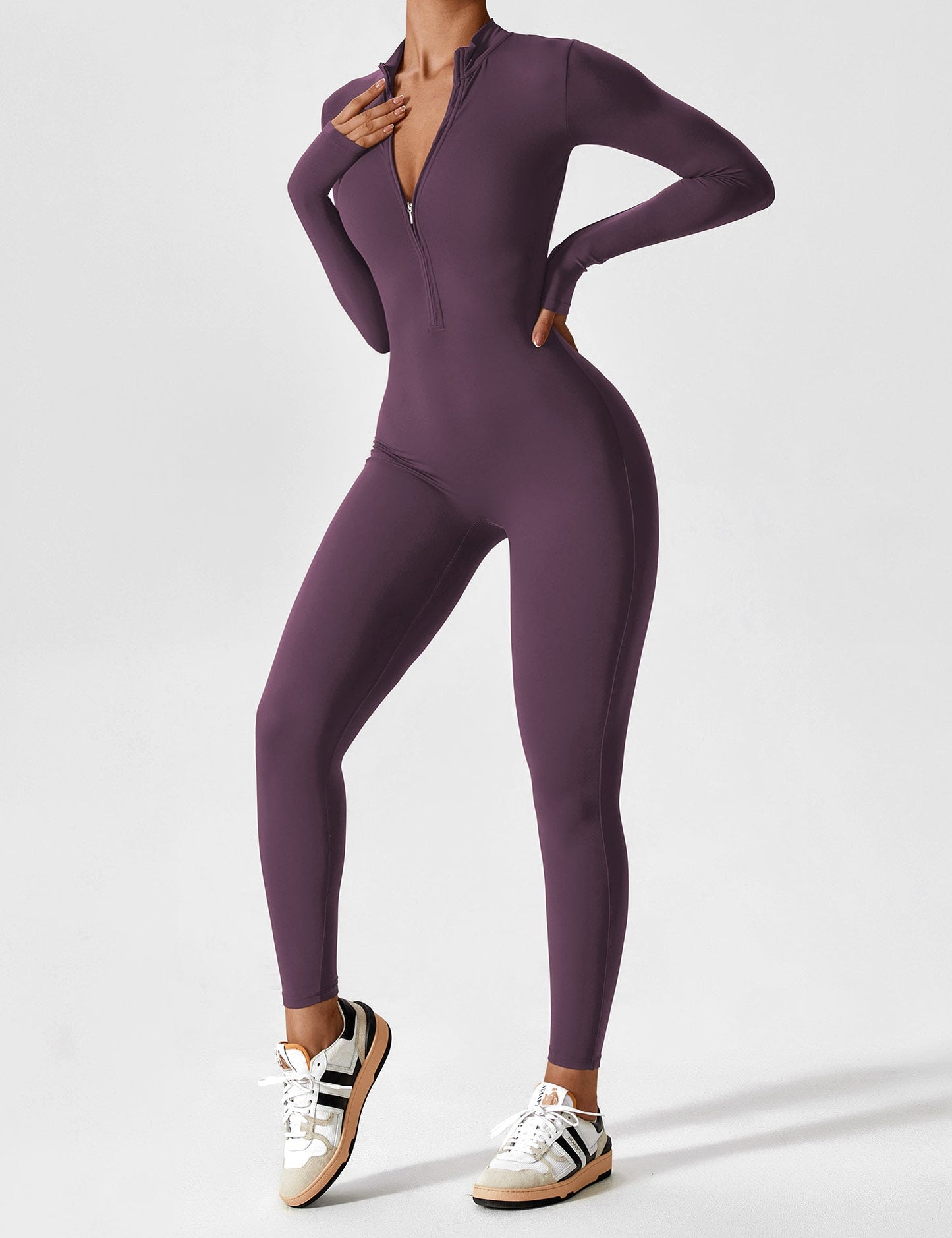 Vaeryn Sculpt Zip Long Sleeve Jumpsuit