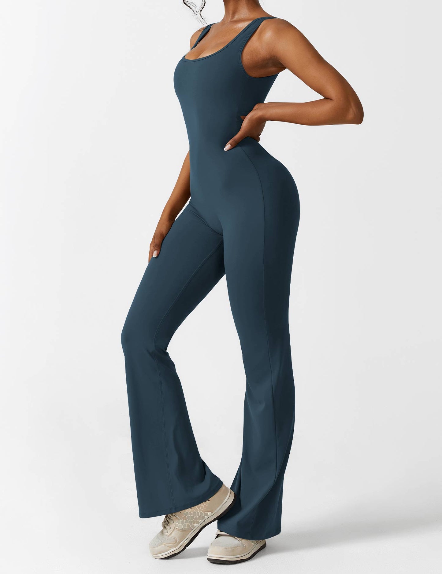 Vaeryn V-Back Flared Jumpsuit