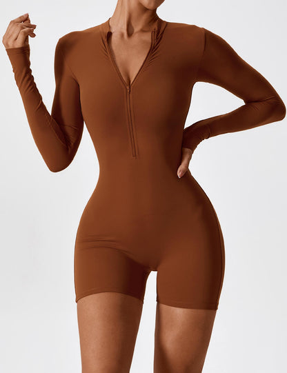 Vaeryn Sculpt Zip Long Sleeve Romper