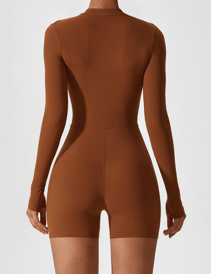 Vaeryn Sculpt Zip Long Sleeve Romper