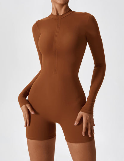 Vaeryn Sculpt Zip Long Sleeve Romper