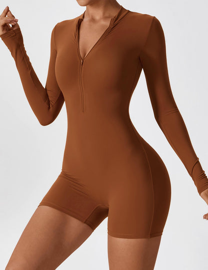 Vaeryn Sculpt Zip Long Sleeve Romper