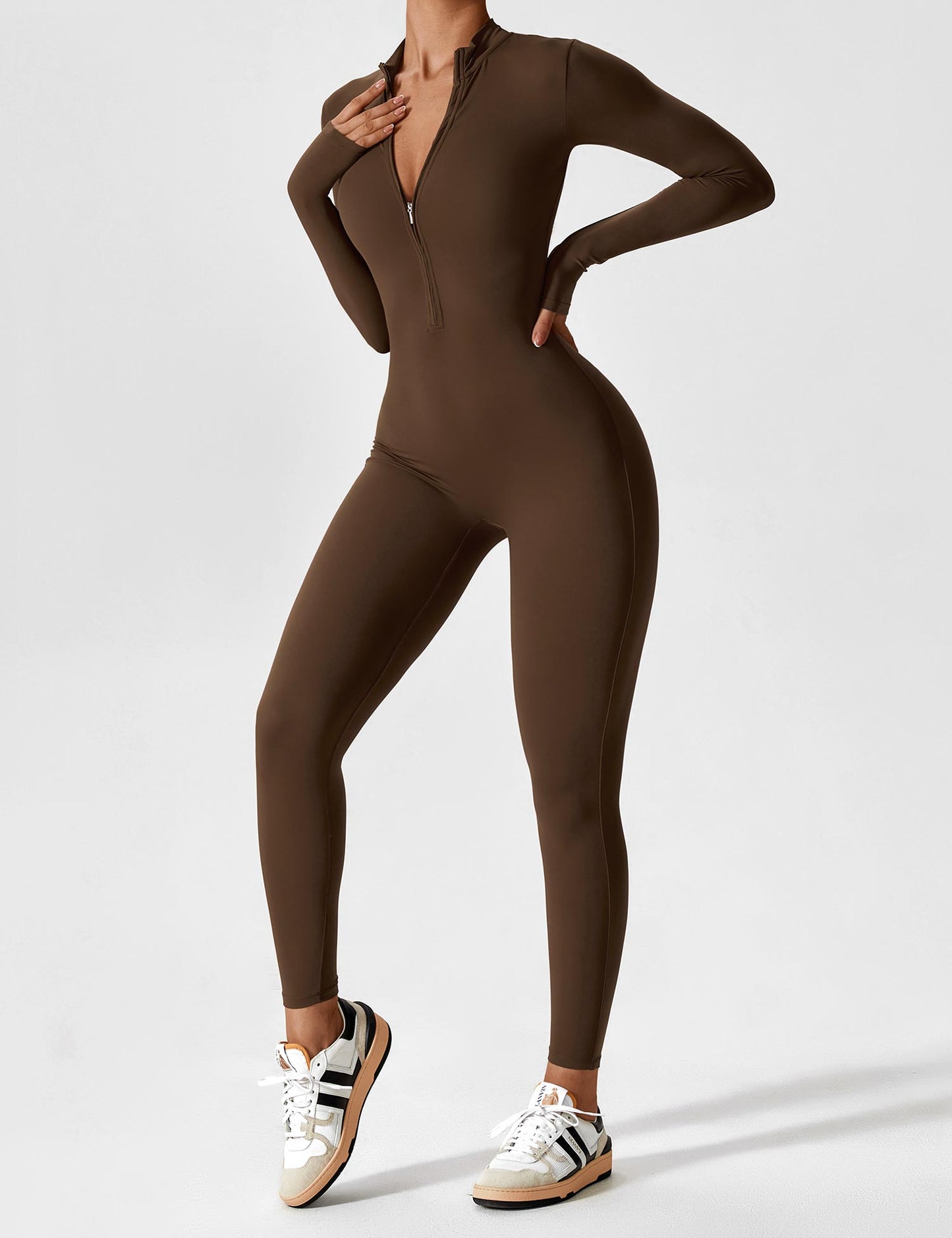 Vaeryn Sculpt Zip Long Sleeve Jumpsuit