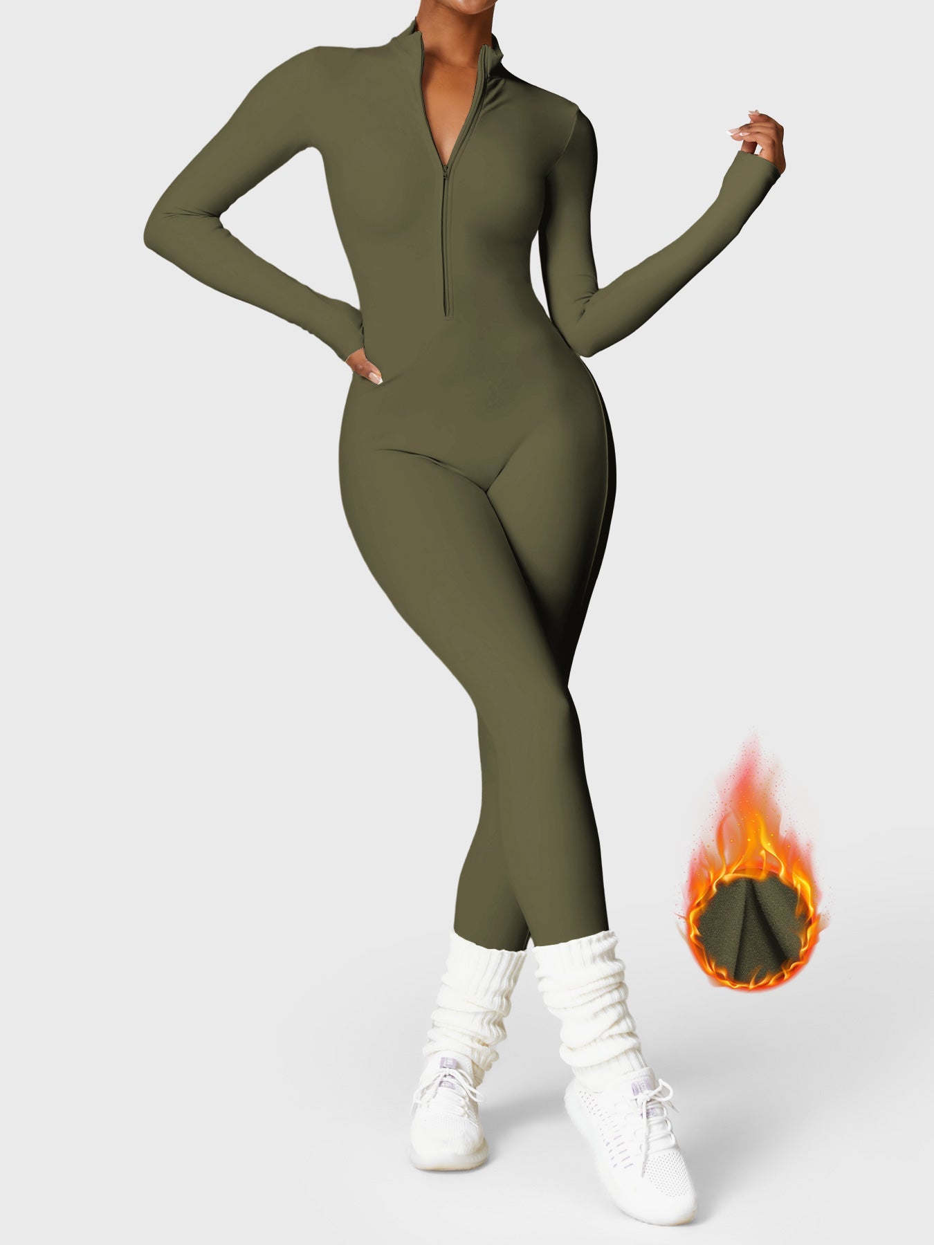 Yeoreo Belle Fleece Zipper Jumpsuit