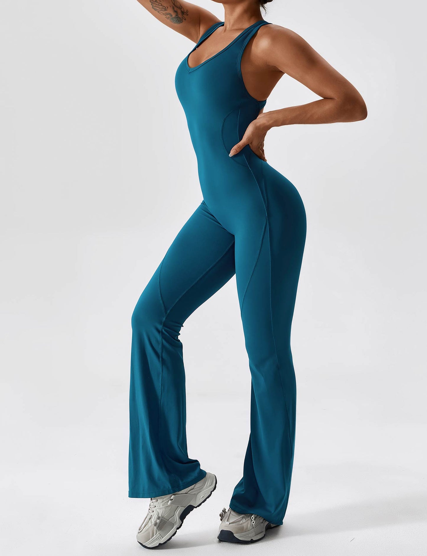 Vaeryn Open Back Flared Jumpsuit