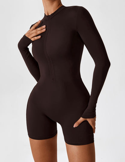 Vaeryn Sculpt Zip Long Sleeve Romper