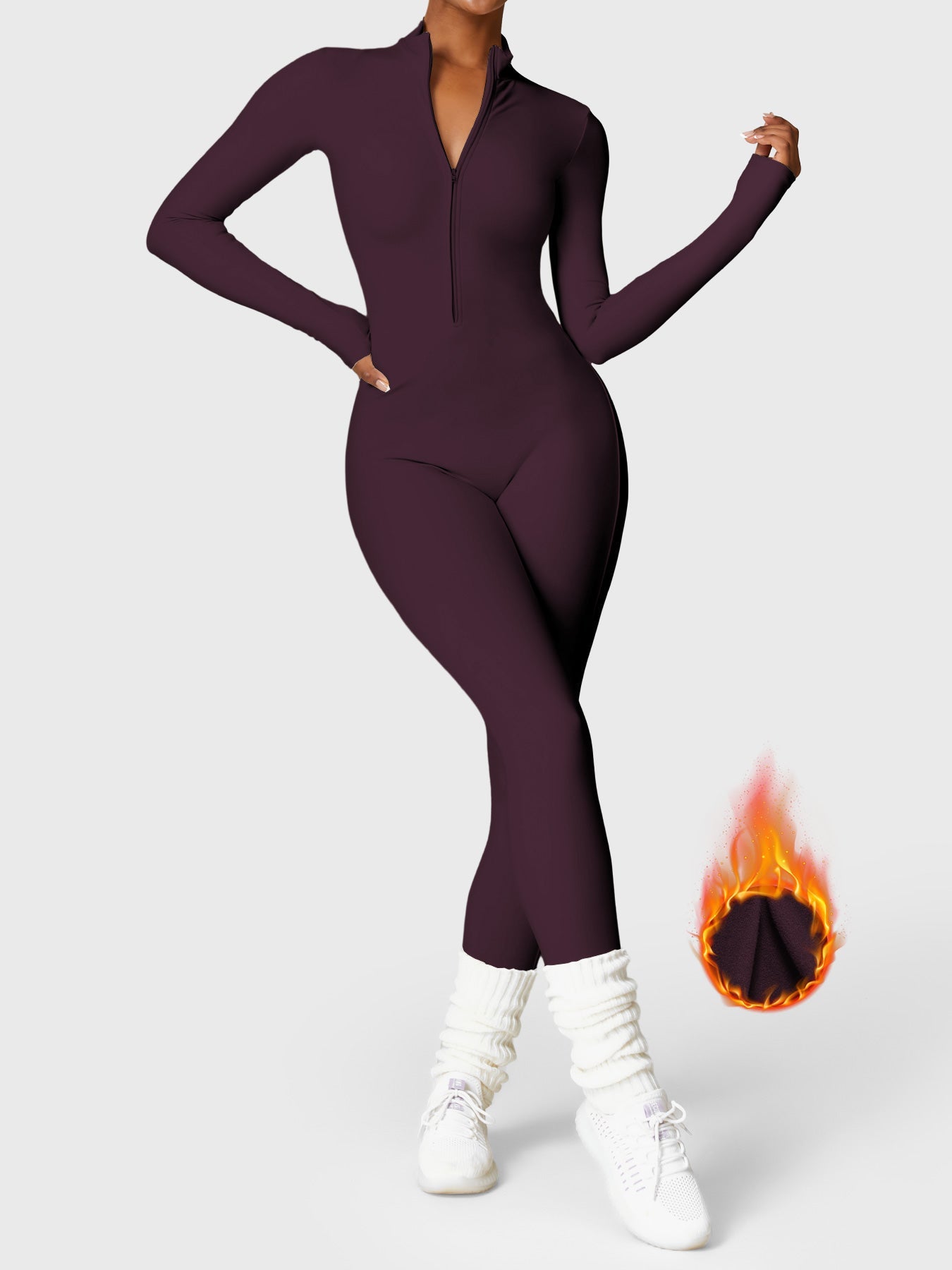 Yeoreo Belle Fleece Zipper Jumpsuit