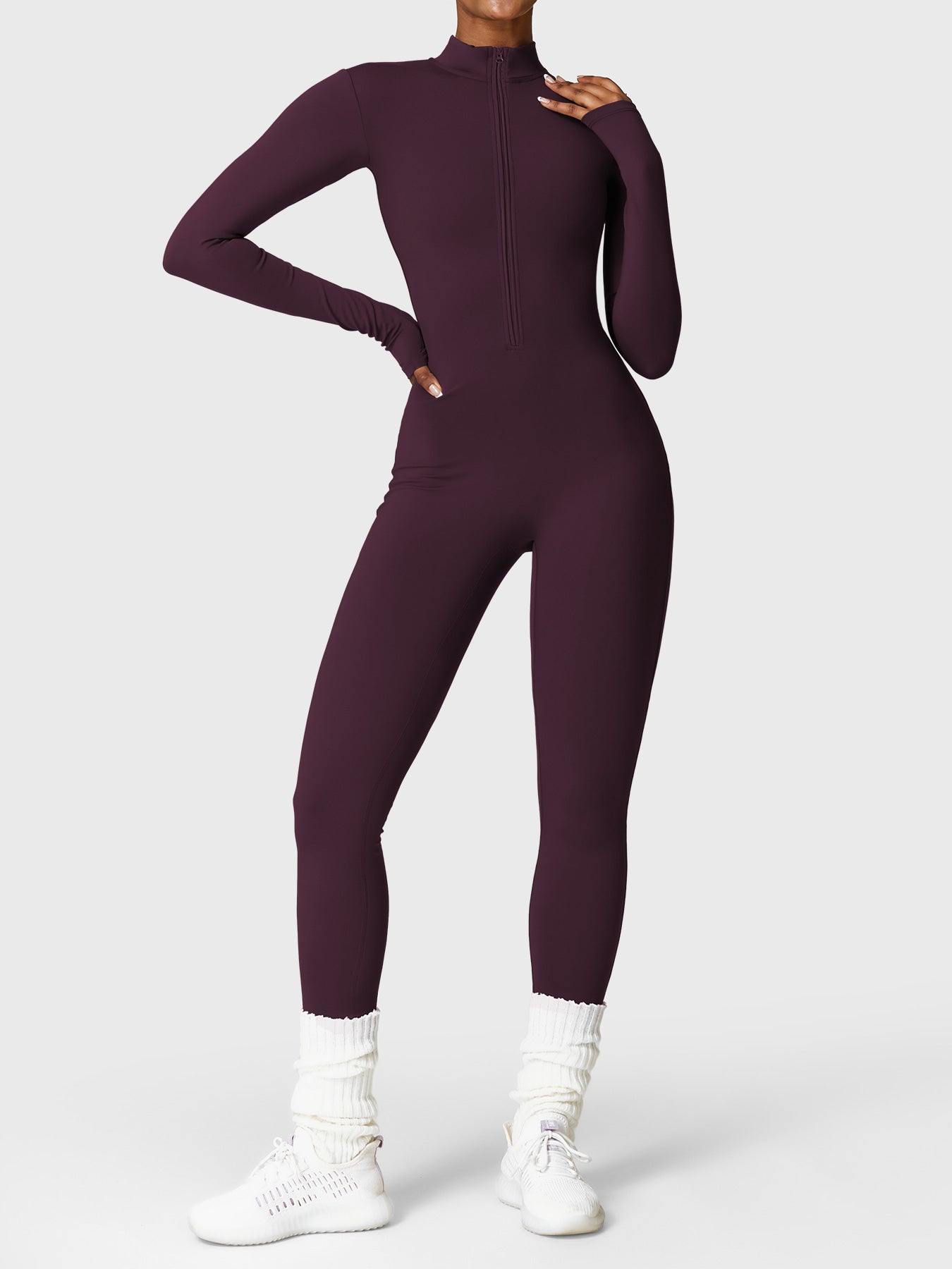 Vaeryn Belle Fleece Zip Long Sleeve Jumpsuit