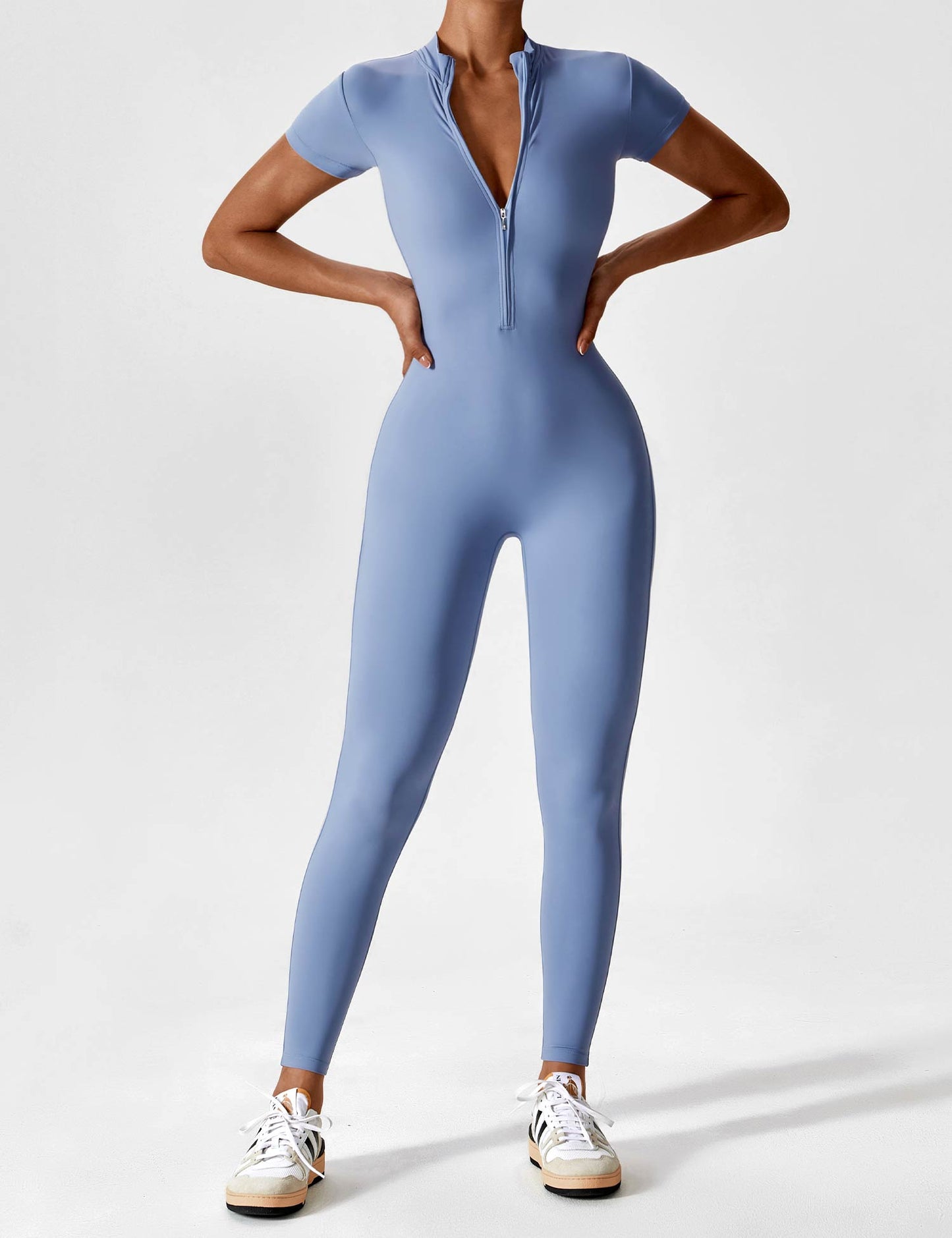Vaeryn Short Sleeve Zipper Jumpsuit