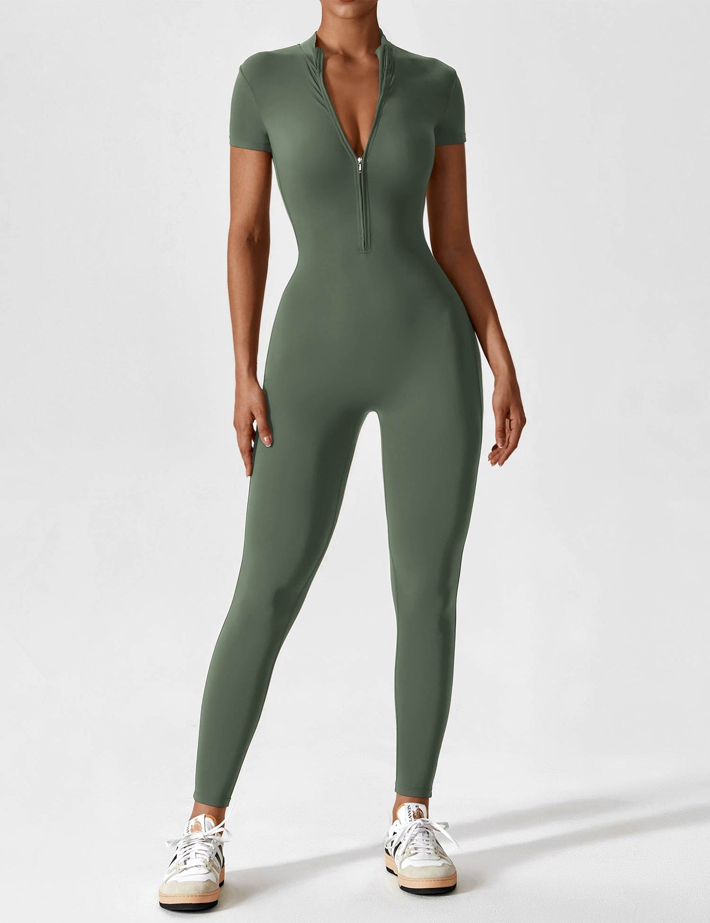 Vaeryn Short Sleeve Zipper Jumpsuit