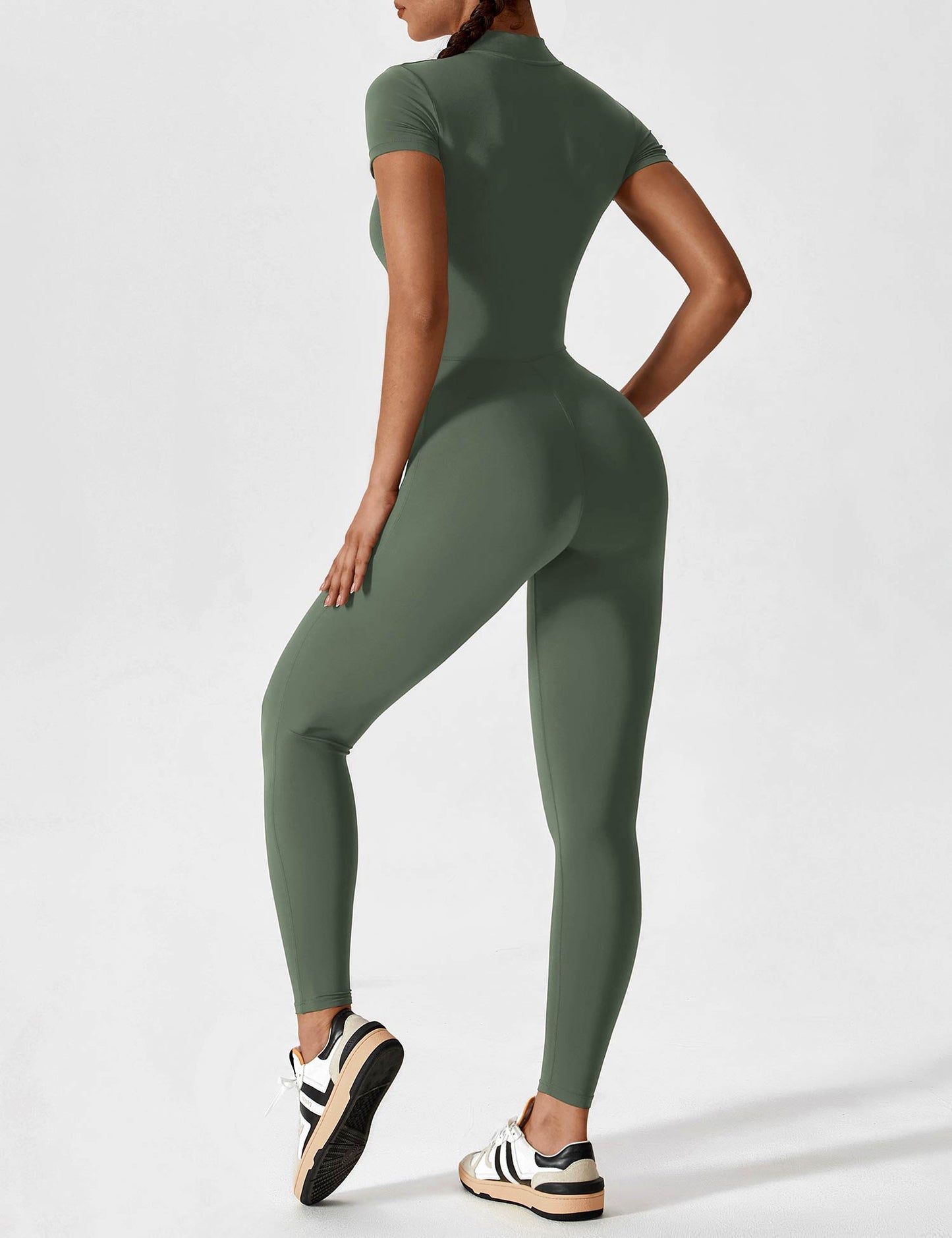Vaeryn Short Sleeve Zipper Jumpsuit