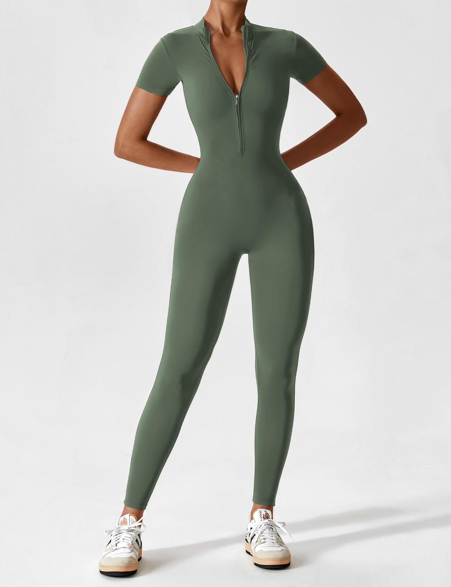 Vaeryn Short Sleeve Zipper Jumpsuit