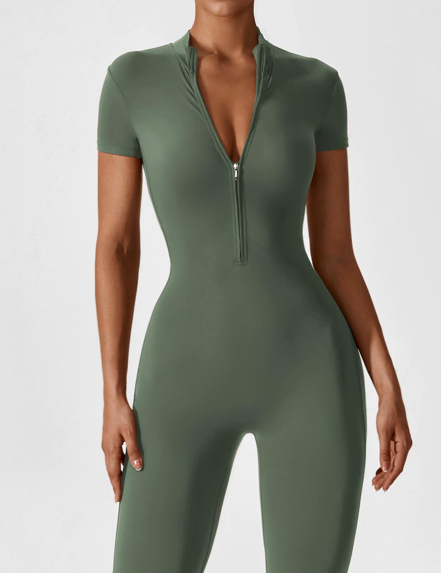 Vaeryn Short Sleeve Zipper Jumpsuit
