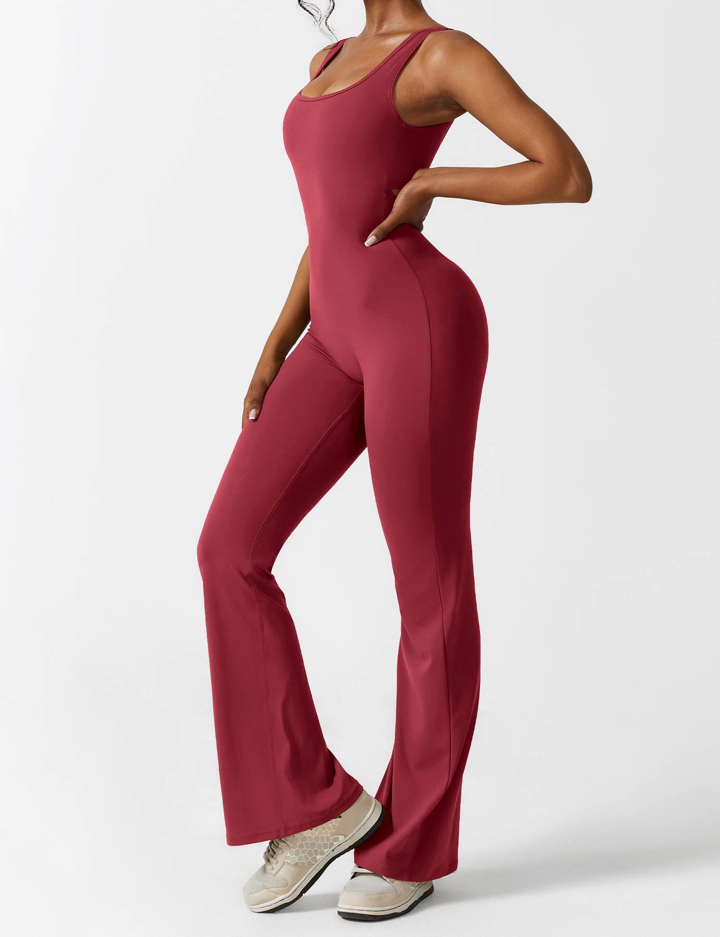 Vaeryn V-Back Flared Jumpsuit