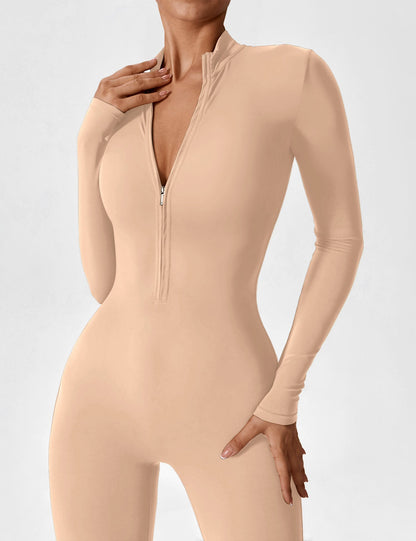 Vaeryn Sculpt Zip Long Sleeve Jumpsuit