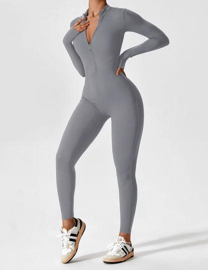 Vaeryn Sculpt Zip Long Sleeve Jumpsuit