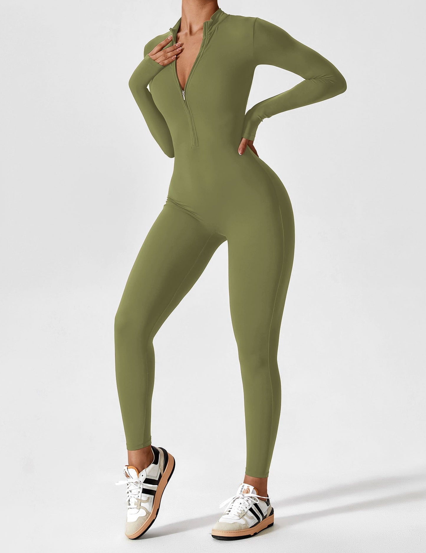 Vaeryn Sculpt Zip Long Sleeve Jumpsuit