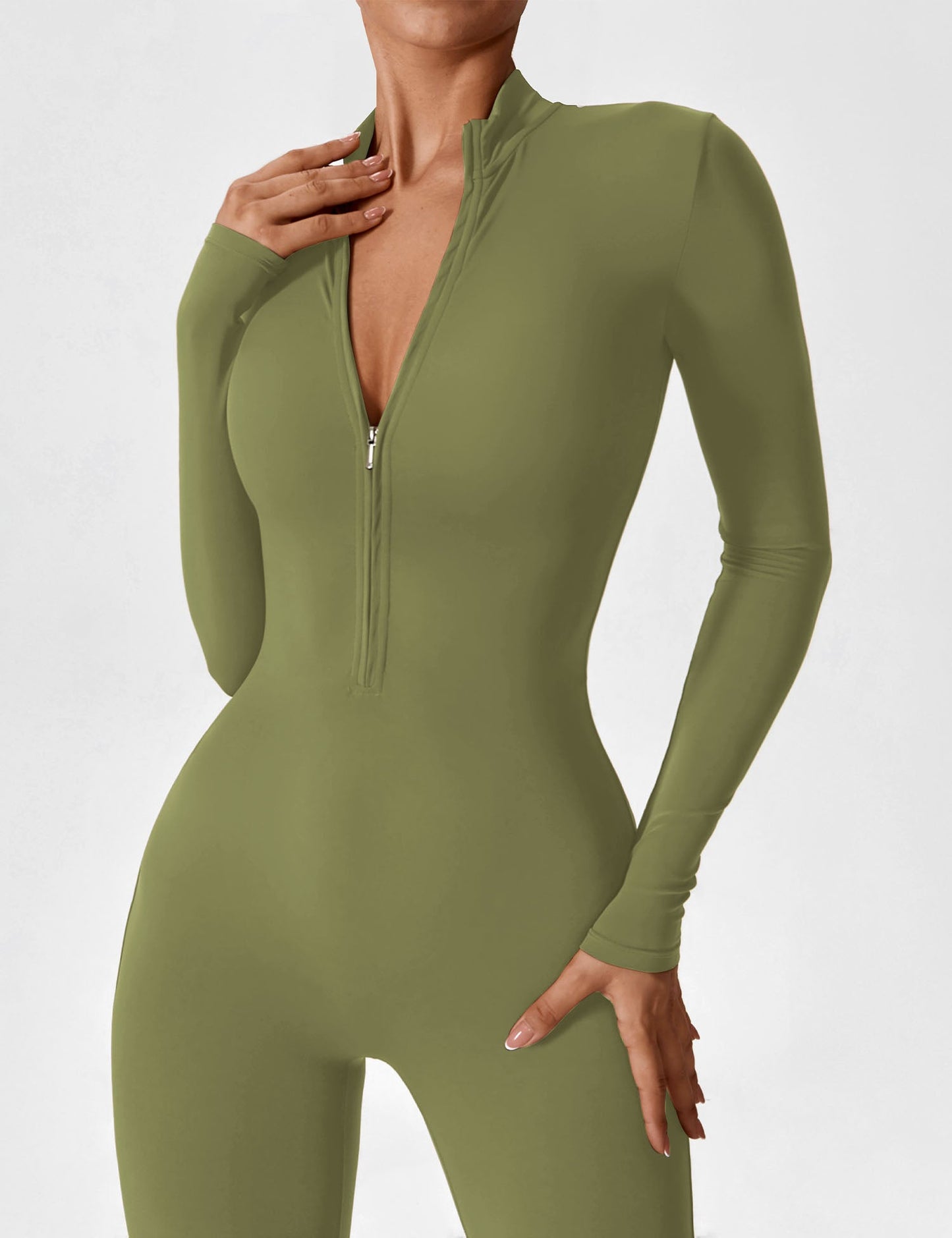 Vaeryn Sculpt Zip Long Sleeve Jumpsuit