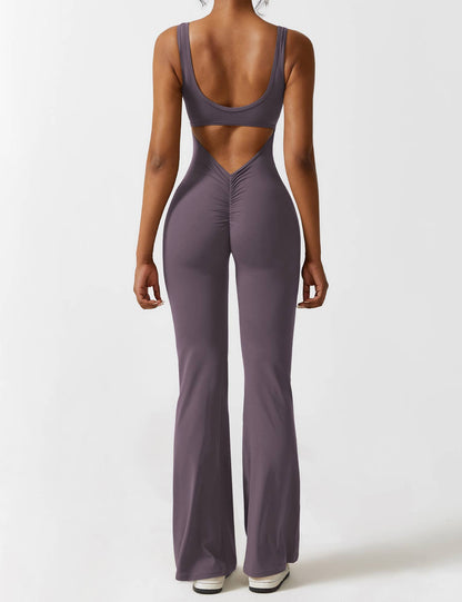 Vaeryn V-Back Flared Jumpsuit