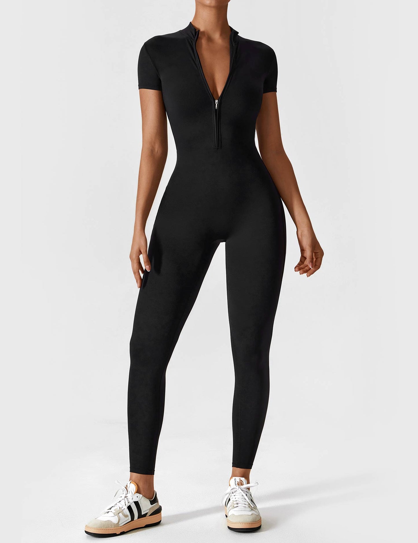 Vaeryn Short Sleeve Zipper Jumpsuit