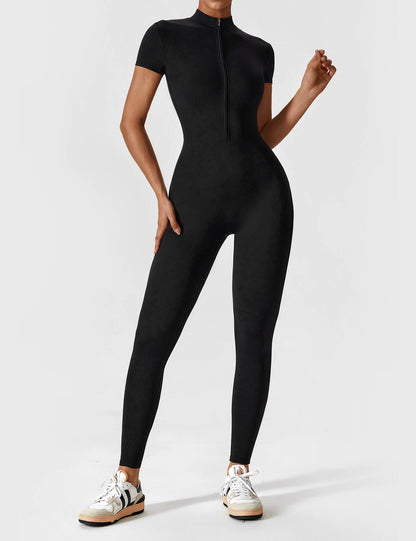 Vaeryn Short Sleeve Zipper Jumpsuit