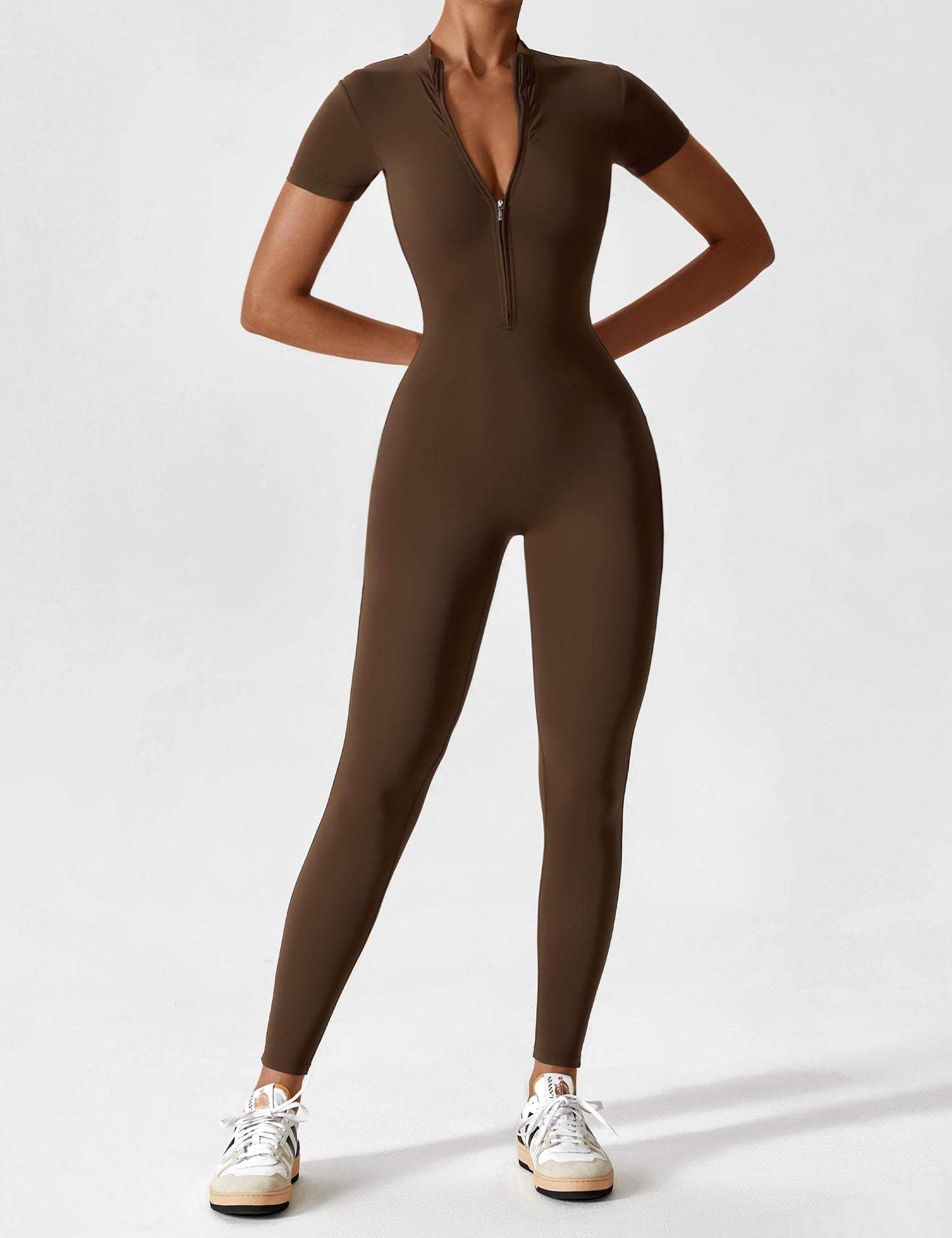 Vaeryn Short Sleeve Zipper Jumpsuit