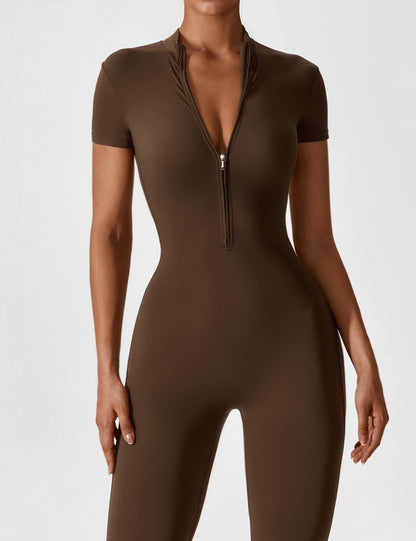 Vaeryn Short Sleeve Zipper Jumpsuit