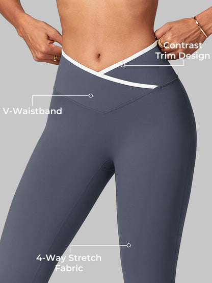 Yeoreo Alberta Contrast Trim Flare Leggings