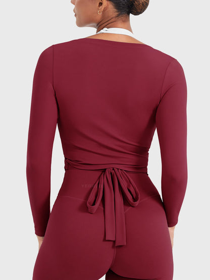 Vaeryn Michelie Long Sleeve Ballet Wrap Top