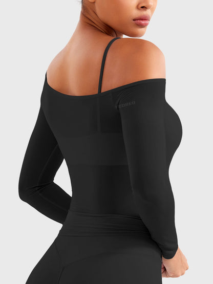 Yeoreo Fairen One Shoulder Sheer Top