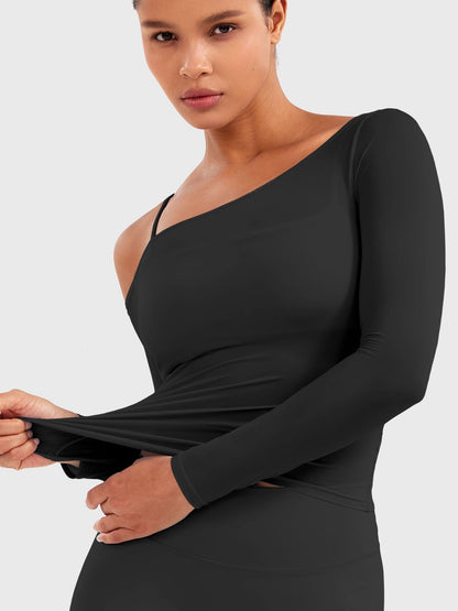 Yeoreo Fairen One Shoulder Sheer Top