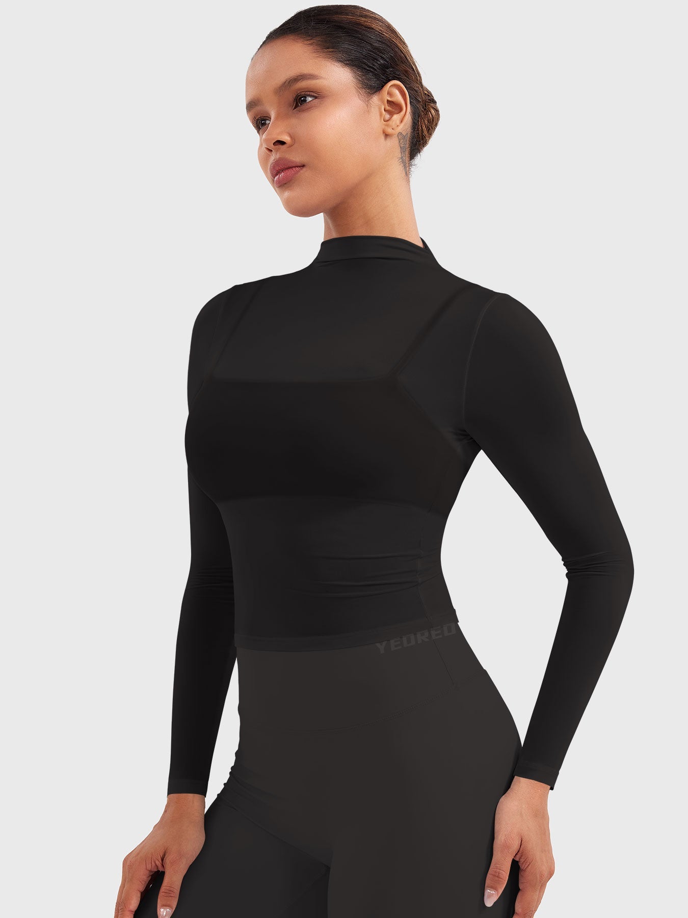 Vaeryn Jamy Mock Neck Sheer Top