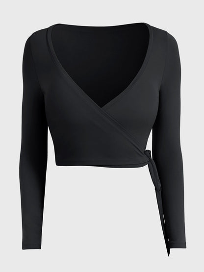 Vaeryn Michelie Long Sleeve Ballet Wrap Top