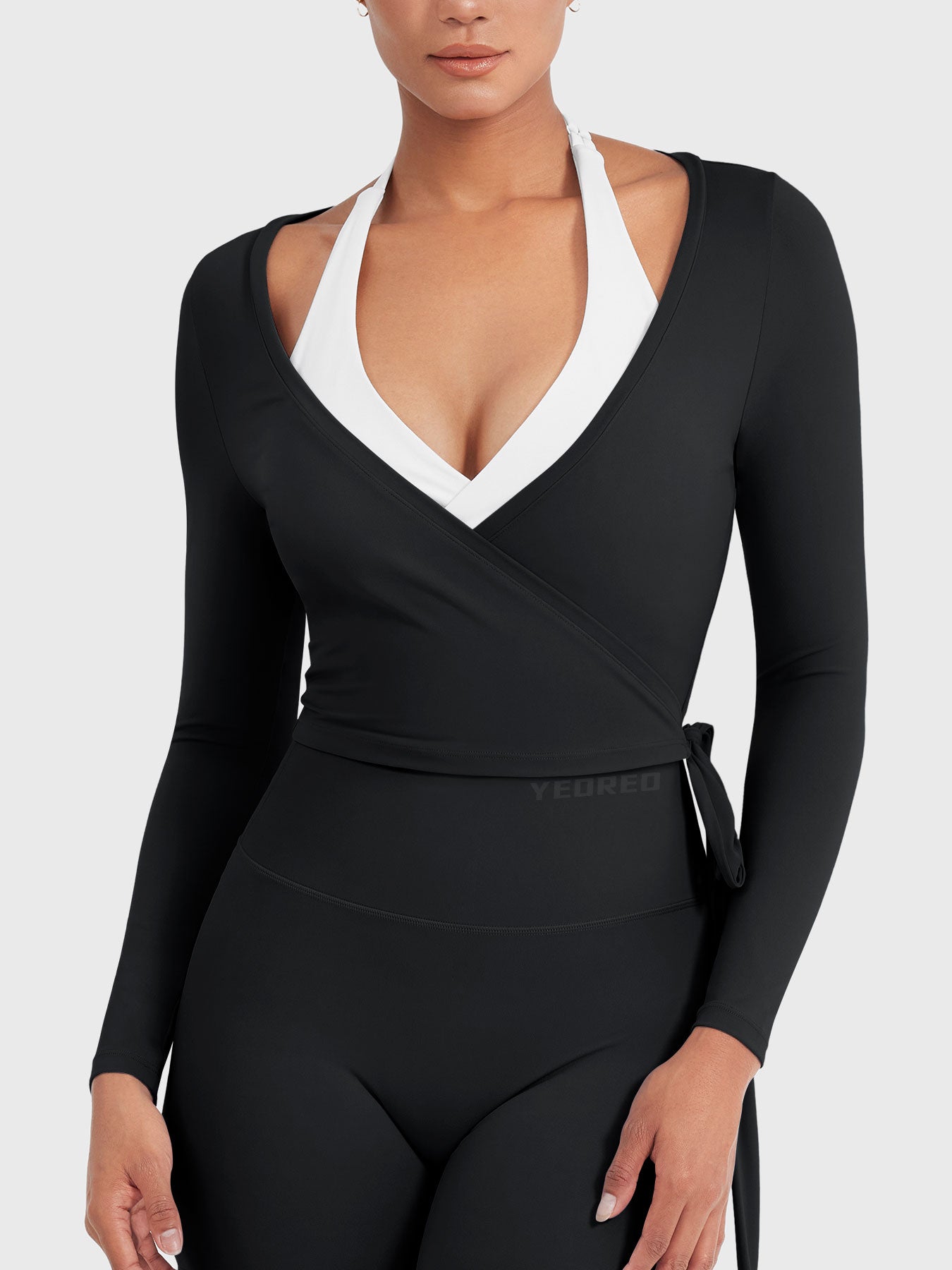 Vaeryn Michelie Long Sleeve Ballet Wrap Top
