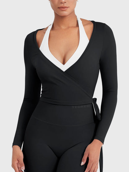 Vaeryn Michelie Long Sleeve Ballet Wrap Top