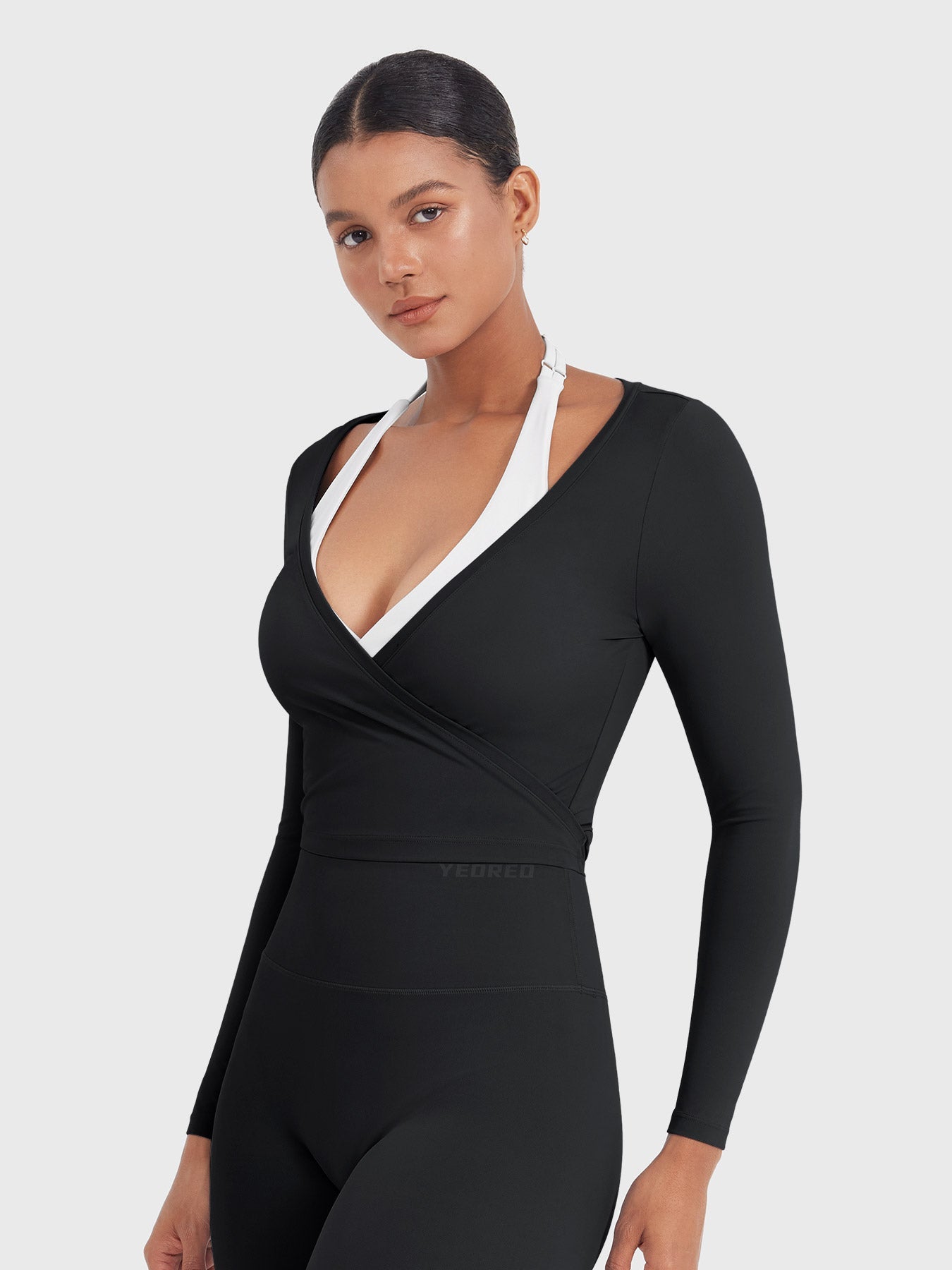 Vaeryn Michelie Long Sleeve Ballet Wrap Top