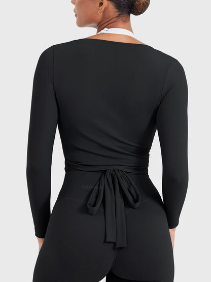 Vaeryn Michelie Long Sleeve Ballet Wrap Top