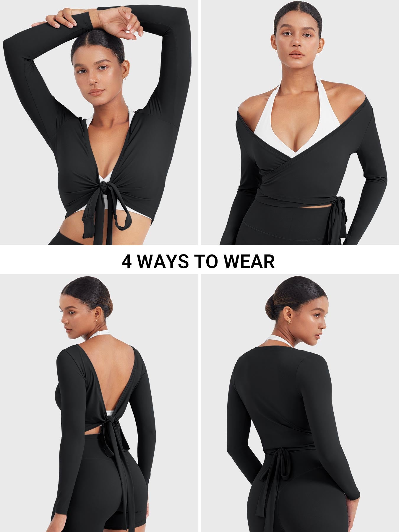 Vaeryn Michelie Long Sleeve Ballet Wrap Top