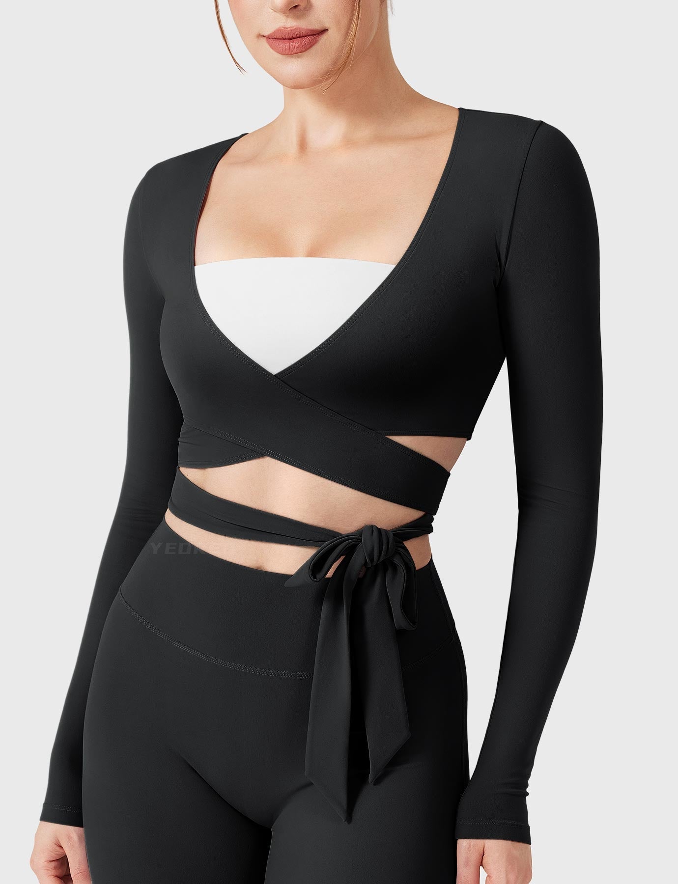 Yeoreo Dagney Long Sleeve Ballet Wrap Top